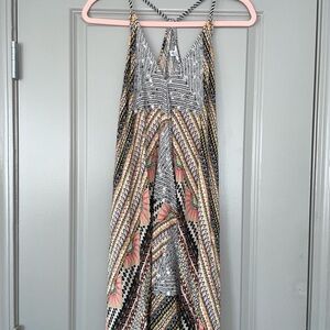 GUESS Los Angeles Maxi Dress Tribal Print Sleeveless Size S